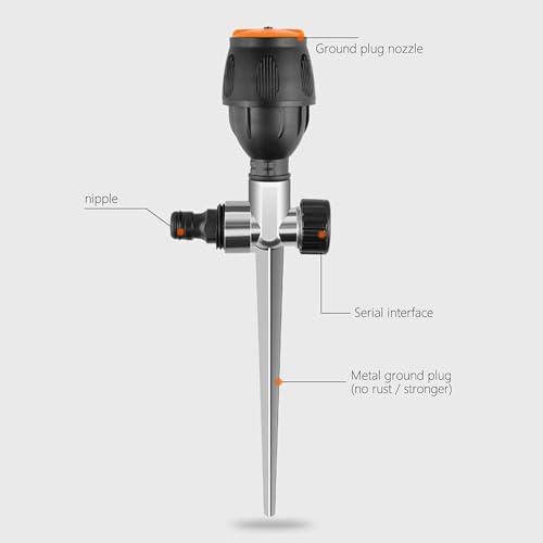 360° Rotation Auto Irrigation System Garden Lawn Sprinkler Patio,Garden Lawn Sprinkler System,Garden Sprinkler Lawn Sprinkler for Outdoor Grass Garden Yard Lawns,Coverage Diameter 65ft (4pcs) - Image 5