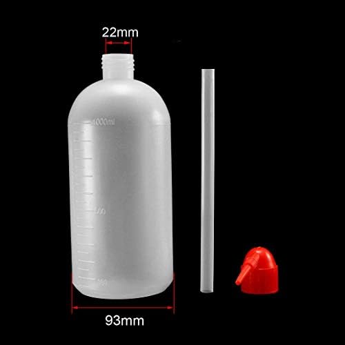 XYWHPGV Plastic Wash Bottle Squeeze Bottle Plant Flower Succulent Watering Bottle 1000ml / 34oz Red Narrow Mouth LDPE Lab Tip Liquid Storage 4 Pack (1 - Image 3