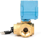 U.S. Solid 3/4 inch WiFi Smart Motorized Ball Valve, 3-Way 4-Position Brass Electric Water Valve for HVAC Zoning, Solar Bypass, Irrigation Automation; USB Powered with LED Flow Window - Image 4