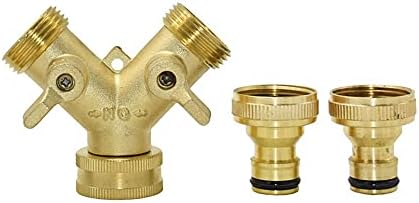 Plumbing Fittings Ball Valve Hose Connectors Brass Female 3/4" to 2-Way Tap 5/8" Nipple Water Splitter Male Y Garden Quick Connector Irrigation 1pcs (Color : Style(Style D) - Image 4