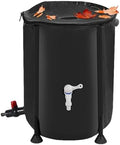 Rain Water Collection Barrel Portable Large Capacity Rain Barrel, Rain Water Storage Barrel with Filter Two Spigots and Overflow Kit for Watering Car Washing Gardening(Black,60 * 70cm) by Unknown