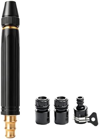 Adjustable Twist Brass Heavy Duty Hose Nozzle Solid Metal Garden Water Spray Patterns Nozzle Sprinkler High Pressure Jet Sweeper Power Washer Attachment for Car Washing Plants Alloy Sprayer(1 PC) by Unknown