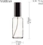 YIZHAO Clear Glass Spray Bottles 2oz, with Small Fine Mist Spray, Metal Cap, Refillable for Essential Oil,Travel,Cleaning,Perfume,Aromatherapy,Makeup – 12 Pcs - Image 2