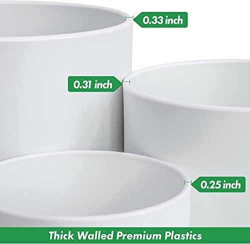 D'vine Dev 3-Pack Plastic Pots & Saucers, 8/10/12 in, White, 74-V-A-5 - Image 5