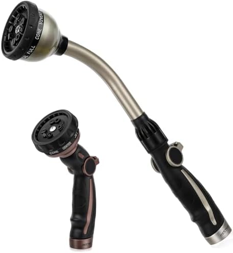 RESTMO Watering Wand Heavy Duty, Metal Water Hose Sprayer for Garden, High Pressure | Thumb Flow Control | On/Off Valve, Ideal for Outdoor Lawn & Plant Watering, Car & Pet Washing by Restmo