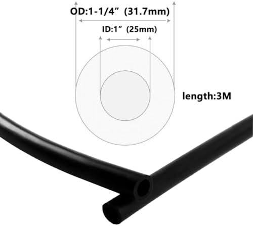 Black Silicone Tubing 1" ID x 1-1/4" OD (Length 3 Meter-10FT) - Image 2