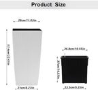 22.6 inch Planters, 22.6 Inch Square Self Watering, White, 2 - Image 4