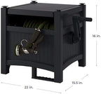 100FT Durable Resin Hose Reel & Hideaway Garden Hose Holder – Wall Mount or Stand, Storage for Garden Hose, Retractable Garden Hose, Keeps Yard Neat - Image 2