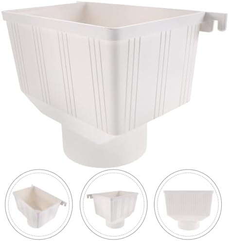 OSALADI PVC Downspout Drain Connector Water Diverter Funnel White Plastic - Image 7