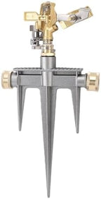 Jiawu Garden Sprinkler, 49FT Spray Distance 360° Rotation Adjustable Angle Lawn Sprinkler, Spike Base with Brass Nozzle Aluminum Base for Yard Orchard - Image 4
