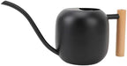 Stainless Steel Watering Can, 1.2L Indoor Plant Waterer with Long Spout, Wooden Handle for Flowers Succulents Bonsai (Black) - Image 5