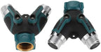 2pcs 2 Way Garden Hose Splitter Y-shape Metal 3/4" Connector Alloy Comfortable Rubberized Grip Farm Watering - Image 2