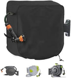 Garden Hose Reel Cover for Giraffe Tools AW40, Wall Mounted Hose Reel Protective Cover, Oxford Fabric Outdoor with Adjustable Drawstring,A Black by KFGHSHJH