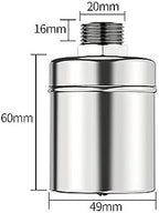 304 Stainless Steel Float Valve, 1/2" 3/4" 1" Auto Shut Off Mini Float Valve+Fixing Clamp, Stainless Steel Fully Automatic Water Level Control Float Valve, With Narrow Edge Clamp (Size : 1/2 inch) - Image 4
