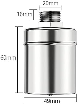 304 Stainless Steel Float Valve, 1/2" 3/4" 1" Auto Shut Off Mini Float Valve+Fixing Clamp, Stainless Steel Fully Automatic Water Level Control Float Valve, With Narrow Edge Clamp (Size : 1/2 inch) - Image 4