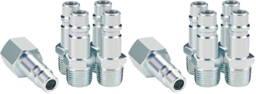 1/2” Air Hose Fittings Set, High Flow 4PCS I/M Industrial Type 1/2 Inch NPT Male Threads Size Plugs and 1PC Female Air Plug, Steel Air Compressor Accessories Quick Connect Fittings 300PSI (Pack of 2) by HOOTSUM