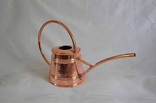 Hammered Copper Watering Can for Outdoor & Indoor Plants Long Spout House Flowers Garden Care (Copper) by Unknown