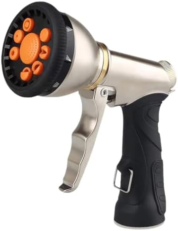 Heavy Duty Metal Hose Nozzle 9 Adjustable Modes High Pressure Water Sprayer Slip Lawn Water Machine by Unknown