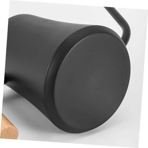 Vintage Black Stainless Steel Watering Can with Wooden Handle - Image 3