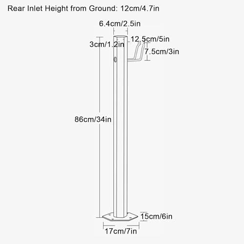 Outdoor Garden Water Column, 304 Stainless Steel Frost-Resistant Tap Post with Lockable Water Hydrant, Hose Stand with Spigot for Garden Irrigation and Watering(Size:34 * 2.5in) - Image 2
