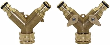 Generic Hose Connector Adapter 3/4"" Brass 2-Way Closing Joint with Valve Garden Faucet Manifold Water Pipe Joint Irrigation Copper Joint (Diameter : 1/2'')/1/2'' - Image 5