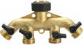 4 Way Garden Hose Splitter Heavy Duty Brass Connector by Unknown