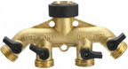 4 Way Garden Hose Splitter Heavy Duty Brass Connector by Unknown