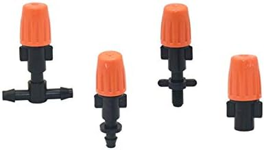 Gardening Watering System Tools Orange Adjustable Spray Nozzle Micro-Flow Head Nozzle Dripper, with Barbed Tee Thread Connector 100pcs (Color : B) by Unknown