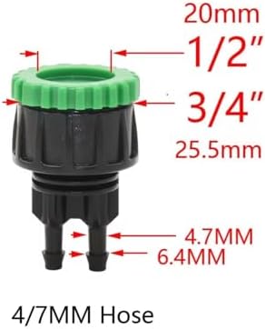 Pipe fitting Garden Tap 1/4" Hose Quick Connector Barb Water Pipe Joint Male Female Thread Drip Irrigation Adapter(E) - Image 2