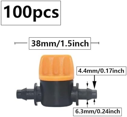 15-100pcs 1/4 Inch 4mm Barb Tap Hose Connector Valve 4/7mm Mini Garden Drip Irrigation System Pvc Fittings(C - 100pcs) - Image 2
