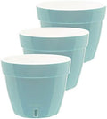 DECOPOTS - 3 Pack - Self Watering Planter - Modern Flower Pot with Water Level Indicator for All House Plants, Flowers, Herbs - Height 8.3 inches (Diameter 10.6", Menthol - White) by DecoPots-SelfWateringPots