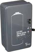 Tork NSI WH2B Mechanical Water Heater Time Switch, 24-Hour, 208/250V, 40A, DPST , Gray by Global+Electrical+Supply