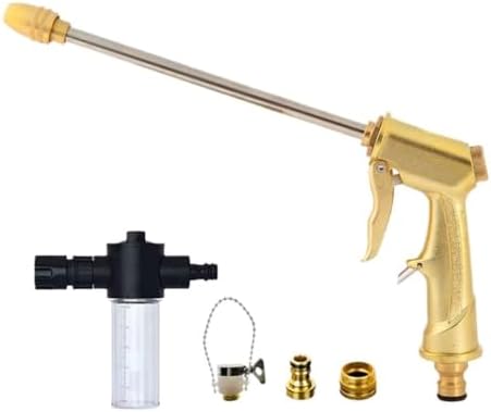 Metal Garden Sprayer High Pressure Adjustable Water Hose Nozzle Multi Spray Gun For Plant Watering Irrigation Clean Tools(Silver gun set) - Image 2