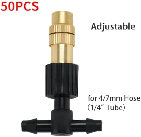 10–100Pcs Adjustable Brass Spray Nozzles with 1/4" Tee Joint - Image 2