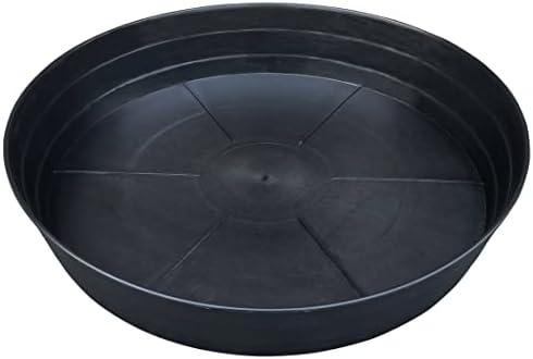 25 Inch Extra Large Planter Saucer, Extra-Deep 4.25 in Black Drip Trays for Flower Pot, Heavy Duty Drainage Tray Indoors No Holes, Plastic Plant Plate Water Catcher for Pots Base 19 20 21 22 in by MARYJANESPALACE
