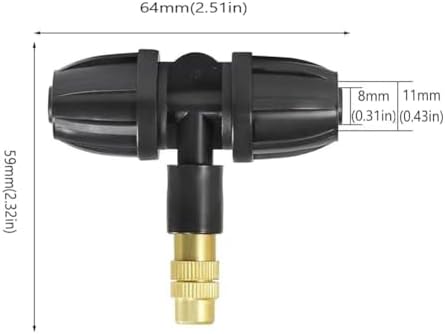 Adjustable Copper Atomizing Nozzles,Brass Spray Nozzle,Low Pressure atomizing Sprayer, Spray Nozzle for Outdoor Cooling Spray System 20pcs Brass Nozzle +8/11 Lock tee - Image 2