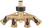 Heavy Duty Brass 4 Way Manifold Garden Hose Splitter Connector Water Tap Adapter 3/4 inch Gardening Irrigation Faucet Connectors(EU 1-out-4 Joint) - Image 3