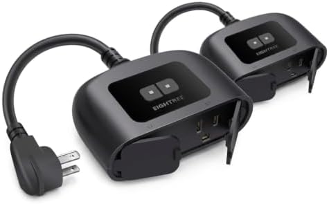 EIGHTREE Outdoor Smart Plug, Timer Outlet with 2 Independent Outlets, 15A by EIGHTREE-SmartLifeEasyHome