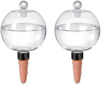 EX-Large Plant Watering Globes with Cover 26oz Top Fill Plastic Water Bulbs Self Watering Planter Inser, Slow Release Terracott, Plant Watering Devices for Plants, 2 Pack by Unknown