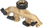 Garden Hose Faucet Manifold Splitter 4 Way for US Standard 3/4 Inch Thread, Heavy Duty Brass Water Pipe Distributor with Individual Ball Valve Control for Leak Prevention and Flow (US Plug) - Image 5