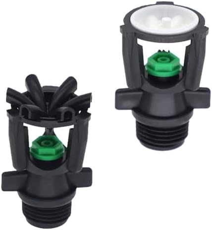 1/2-inch External Thread Automatic Rotating Spray Head, 360-Degree Mini Drip Irrigation Nozzle, for Lawn and Garden Irrigation, Green (10PCS, A+B) - Image 2