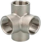 BUILDRA 1/4" 3/8" 1/2" 3/4" 1" 1.2" .5" Female 3/4/5 Ways Corner Splitter Stainless Steel Pipe Fitting Connector(5 Ways,1-1/2") - Image 6