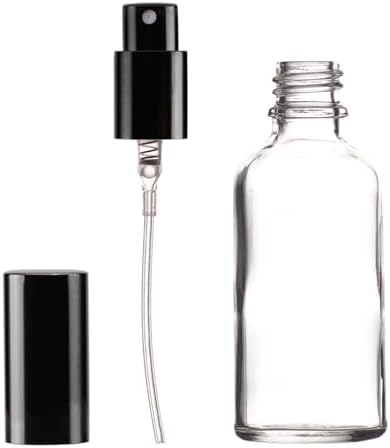YIZHAO Clear Glass Spray Bottles 2oz, with Small Fine Mist Spray, Metal Cap, Refillable for Essential Oil,Travel,Cleaning,Perfume,Aromatherapy,Makeup – 12 Pcs - Image 4
