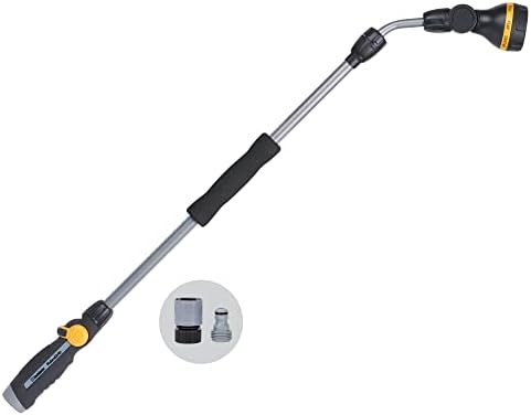 Melnor 65145AMZ RelaxGrip 8-Pattern Pivoting-Head QuickConnects Extension Wand, Black/Yellow by Melnor