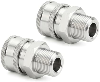 TAISHER 4PCS 304 Stainless Steel 3/8" Male NPT High Pressure Washer Quick Connect Coupler for Pressure Washing Gun Hose Accessories - Image 6