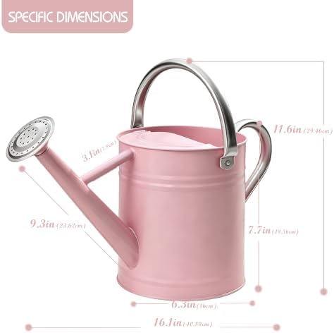 Metal Watering Can for Outdoor Plants, Watering Can Decor 1 Gallon (Pink) - Image 2