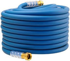 Heavy Duty Premium Garden Hose 125ft x 5/8", 300PSI Working, 1000PSI Burst, Hybrid Rubber Water Hose with Transparent Swivel Handle - Hot/Cold Water - Five Layered Braiding with Brass fittings (Blue) by Unknown