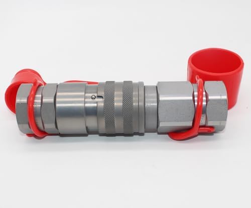 FFH 3/4'' SAE-12 Skid Steer Bobcat Flat Face Hydraulic Quick Connect Couplers Hydraulic Disconnect w/Dust Caps - Image 4