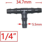 Spray Water Connection 500 Pieces Of 3/5 Mm 4/7 Mm Garden Hose Tee Connector 1/8 1/4 Inch Tee Barb Water Connector Reducer Water Divider For Drip Irrigation System (Color : 1I4) - Image 2