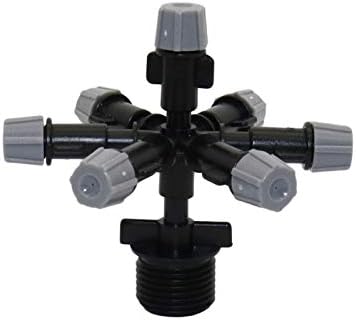 Garden Lawn Sprinkler Irrigation System Gray Multi-Nozzle Sprayer Greenhouse Micro Irrigation Sprinkler Head with 1/2" Male Thread Industrial Cooling 1 Piece (Color : 7 Way) by Lrjskwzc